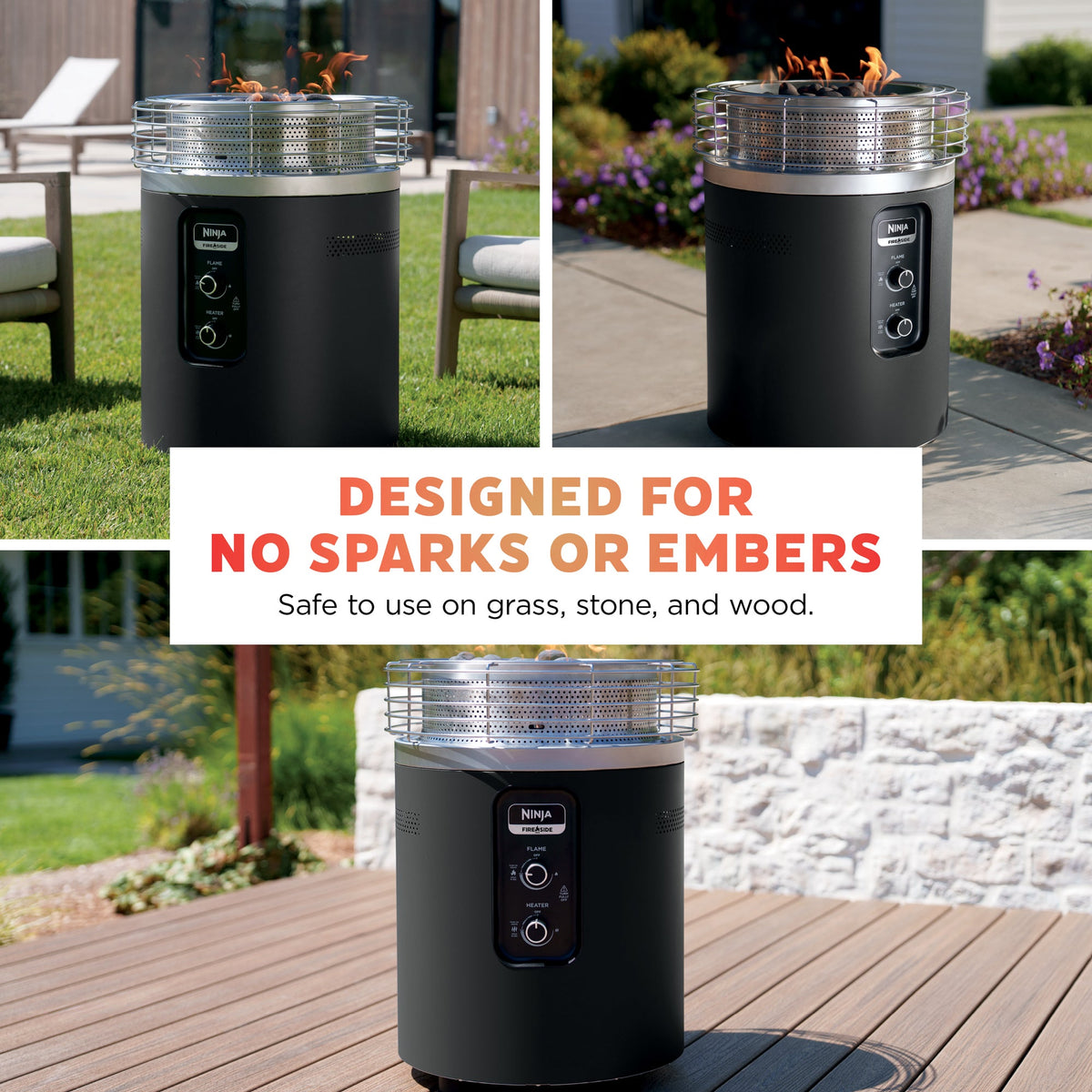 Ninja Fireside360 Outdoor Heater & Fire Pit, Black