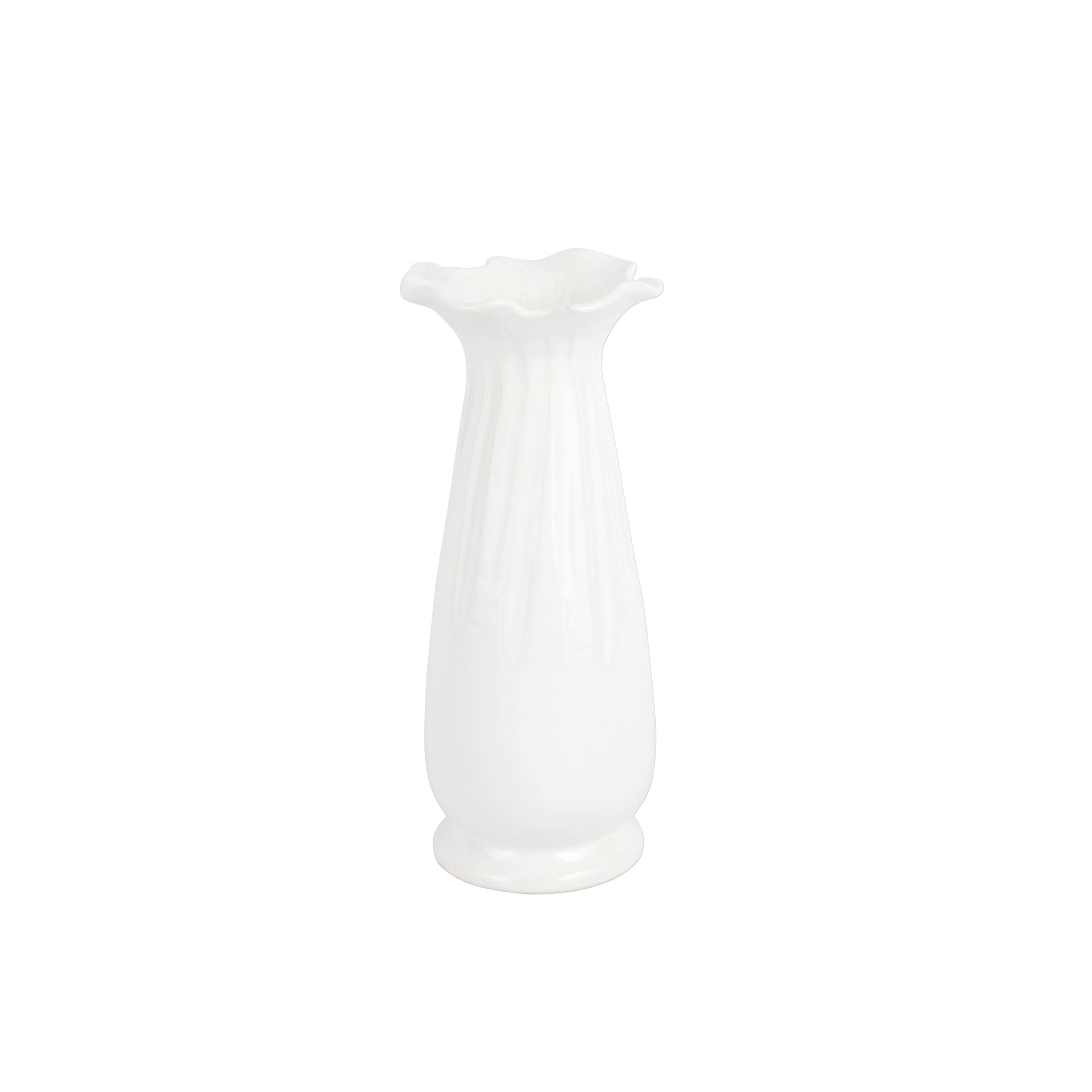 Ondulata White Tall Vase