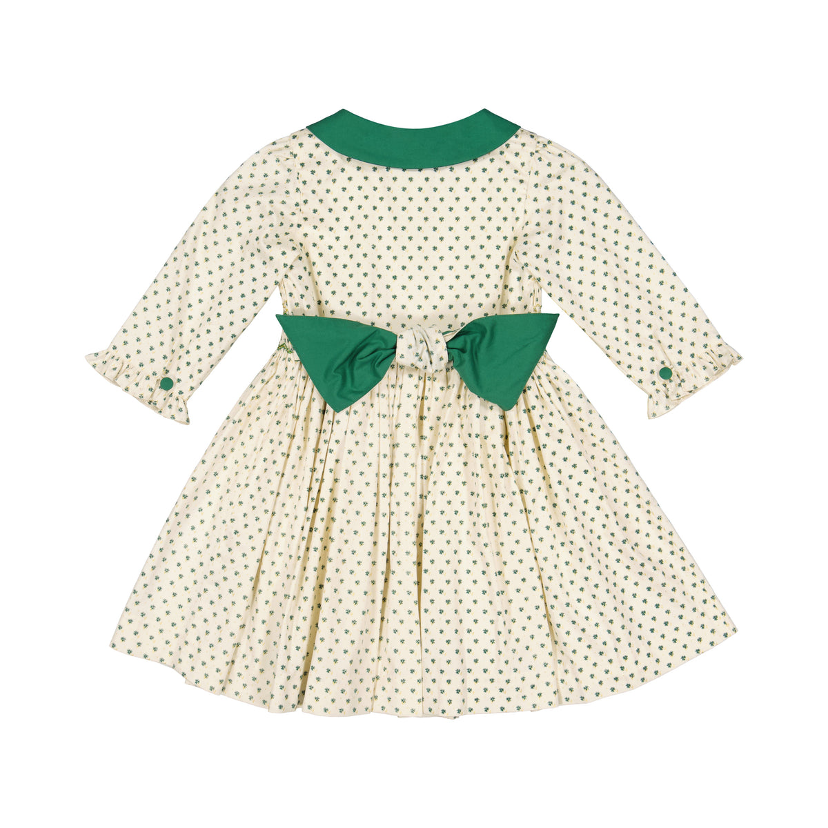 Olympe Green Long Sleeve Smocked Dress