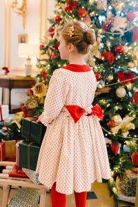 Olympe Red Long Sleeve Smocked Dress