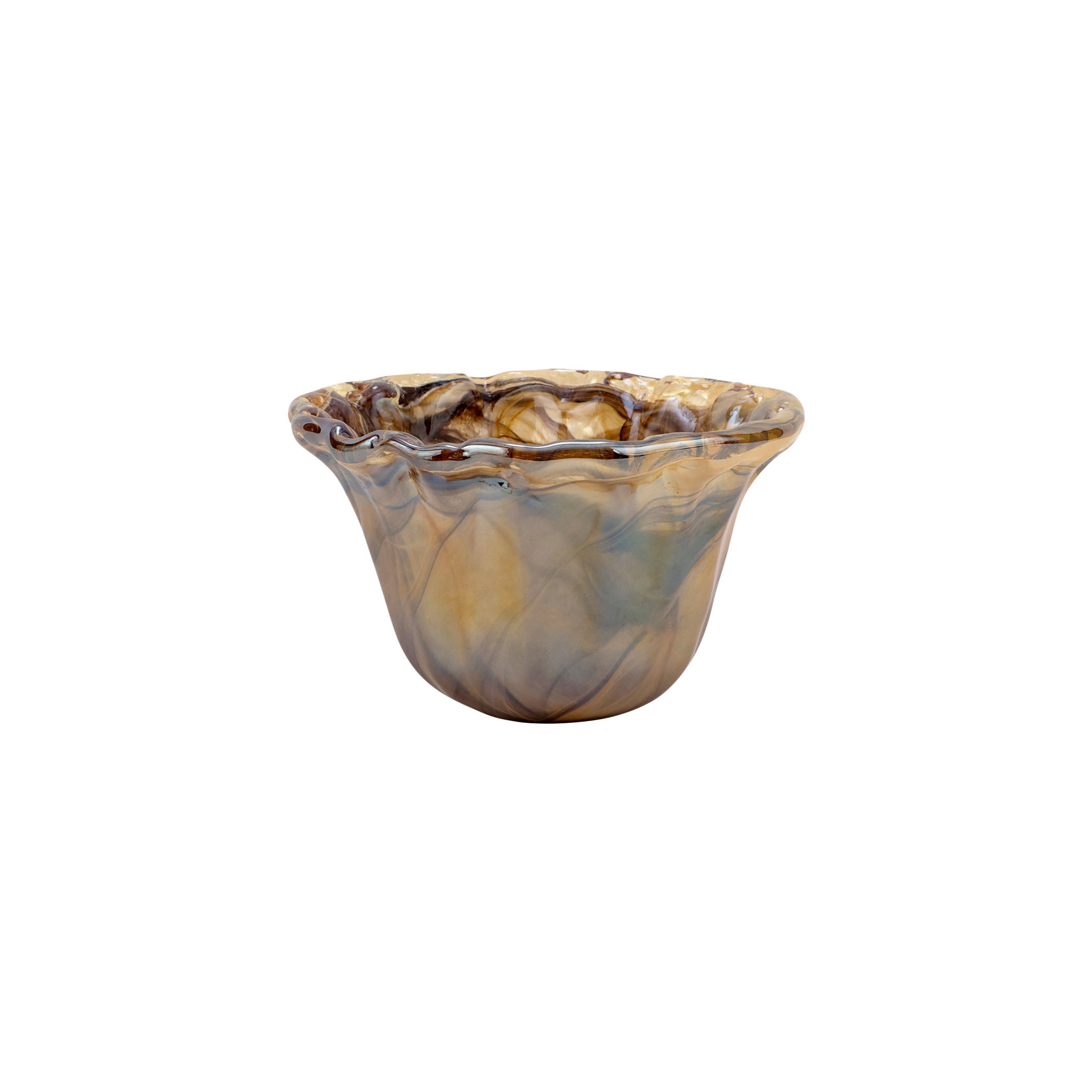 Onda Glass Small Rimmed Bowl in Tortoiseshell