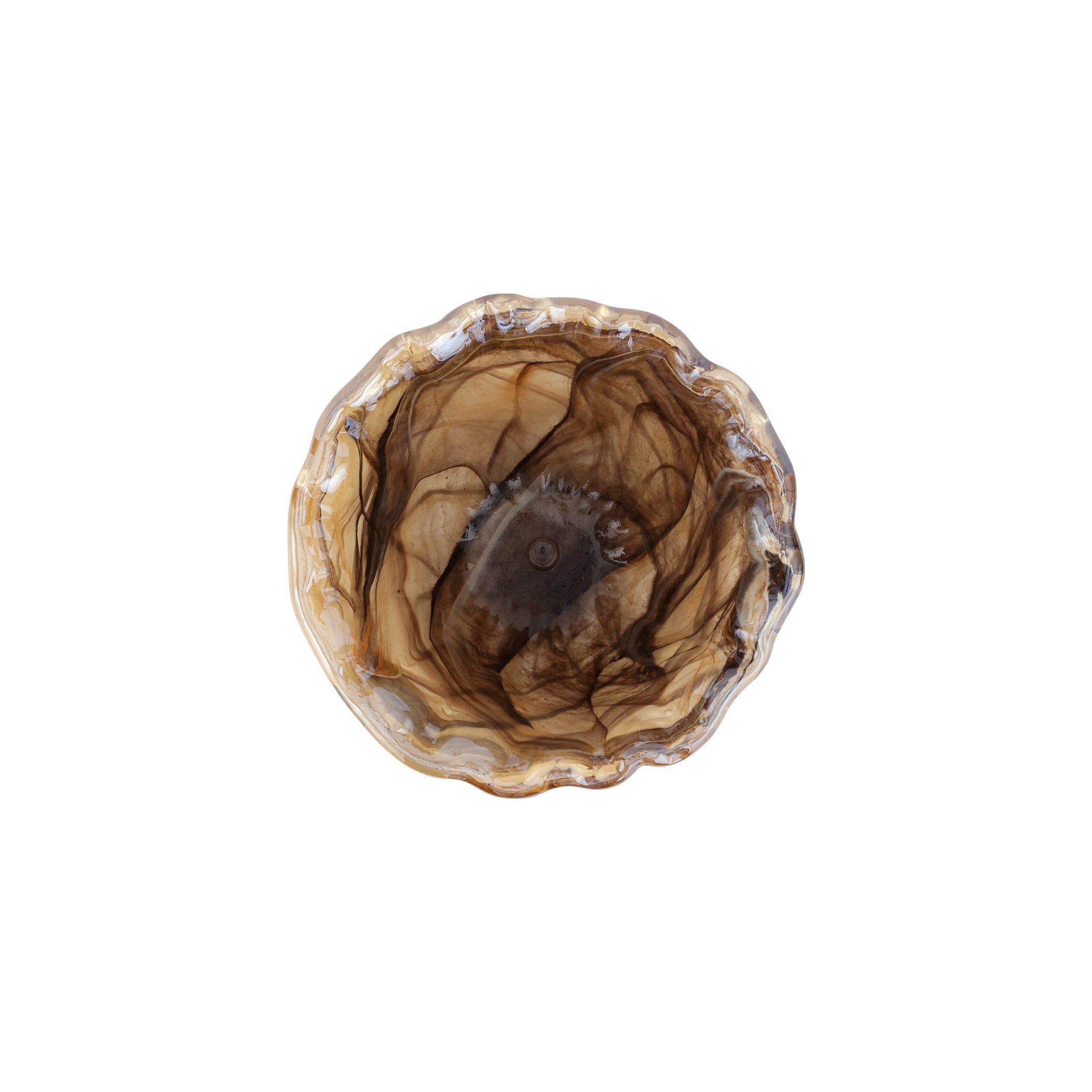 Onda Glass Small Rimmed Bowl in Tortoiseshell