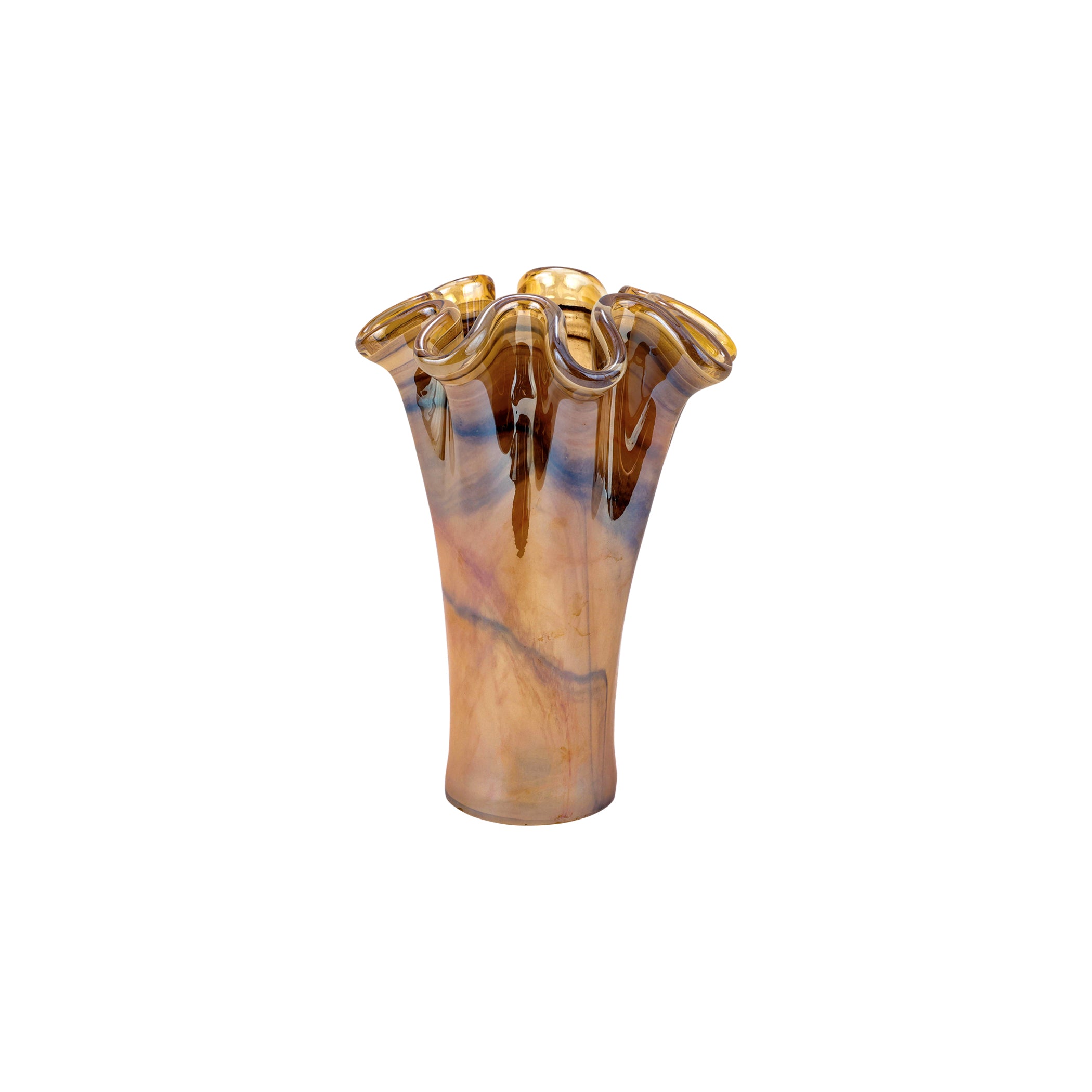 Onda Glass Short Vase in Tortoiseshell