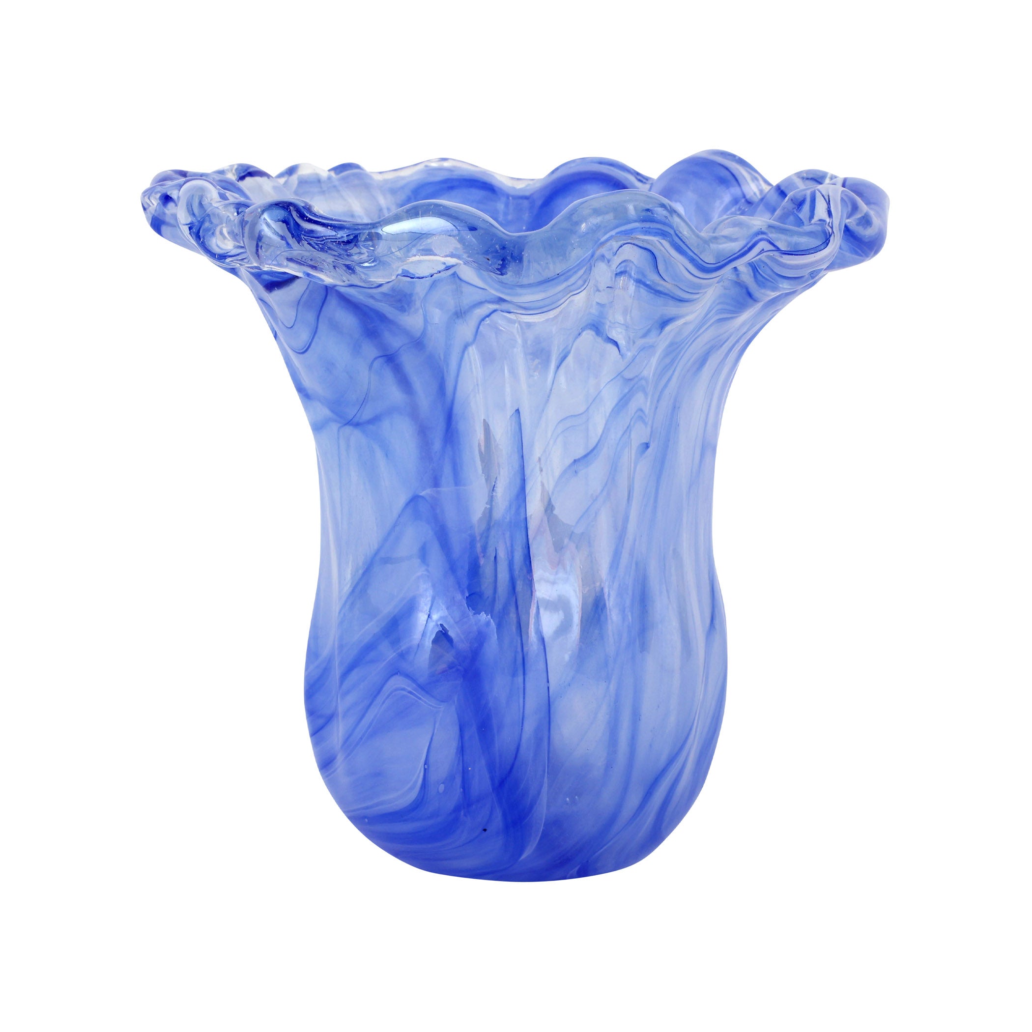 Onda Glass Cobalt Small Tulip Vase in Blue