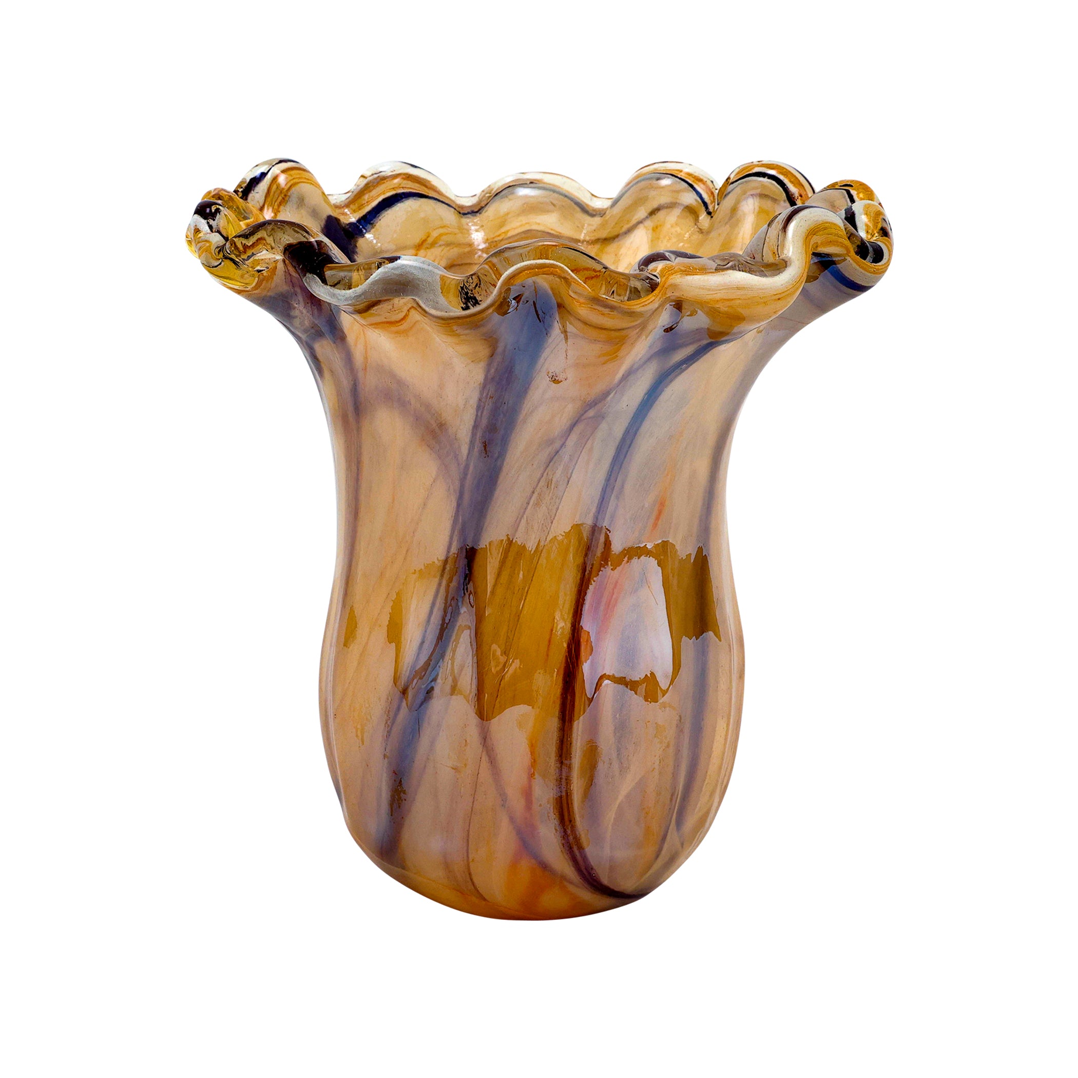 Onda Glass Small Tulip Vase in Tortoiseshell