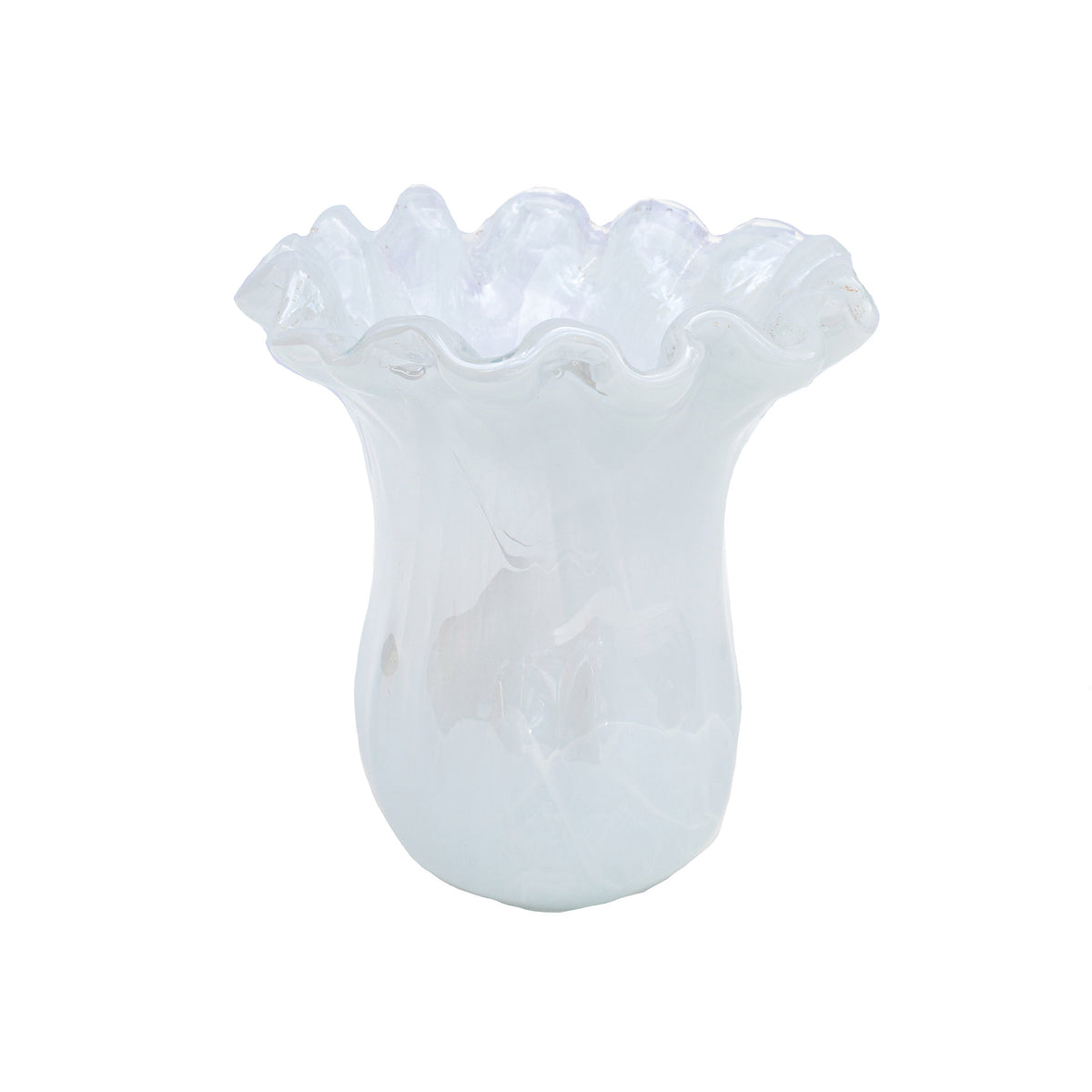 Onda Glass White Small Tulip Vase in White