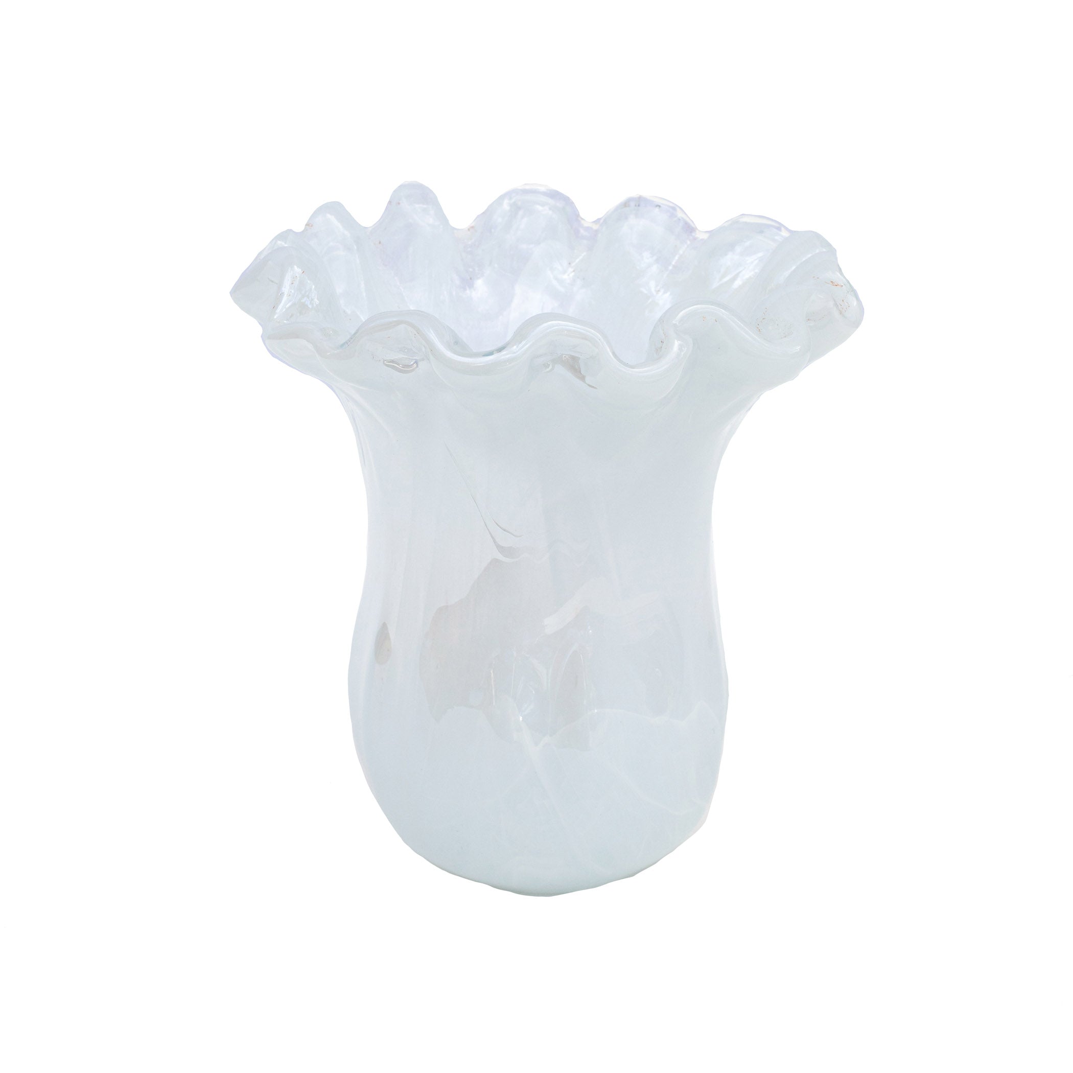 Onda Glass White Small Tulip Vase in White