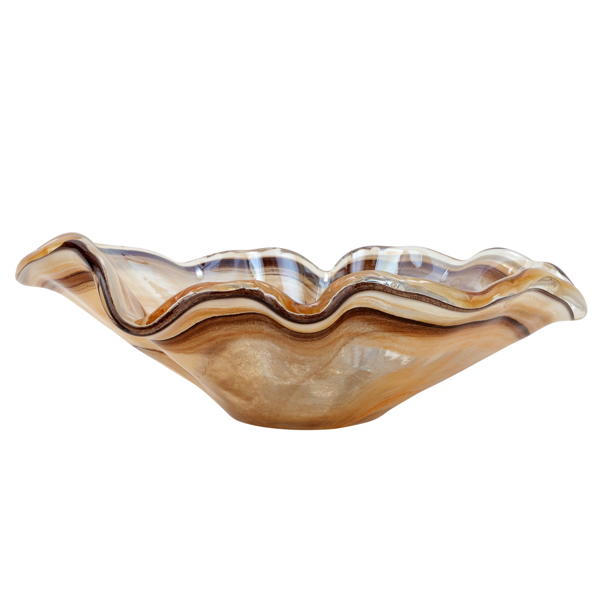 Onda Glass Tortoiseshell Large Bowl in Tortoiseshell