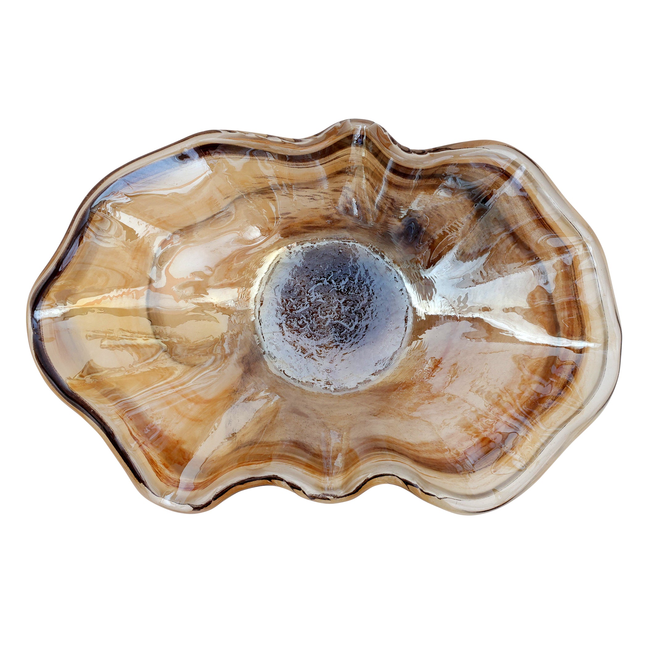 Onda Glass Tortoiseshell Large Bowl in Tortoiseshell