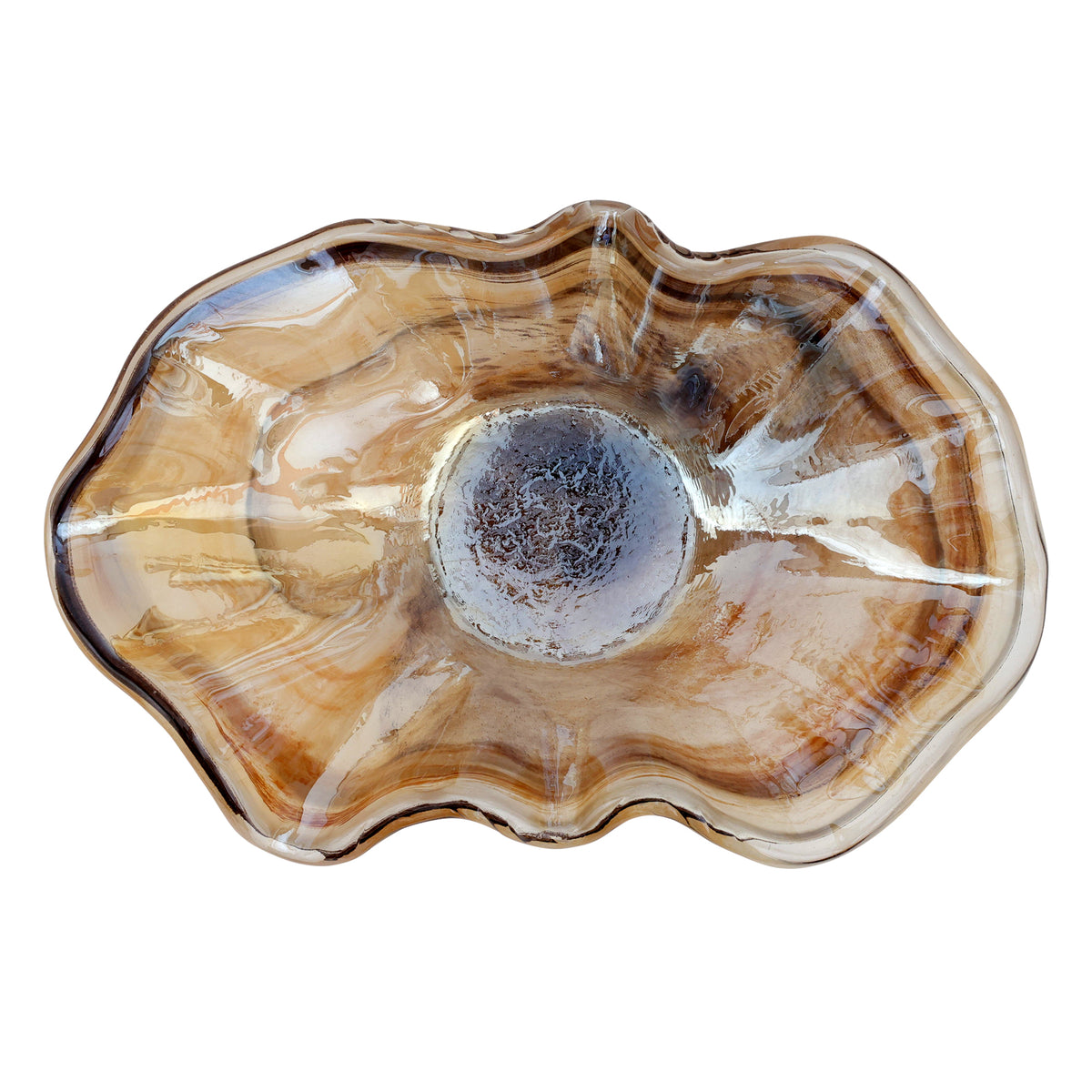 Onda Glass Tortoiseshell Large Bowl in Tortoiseshell