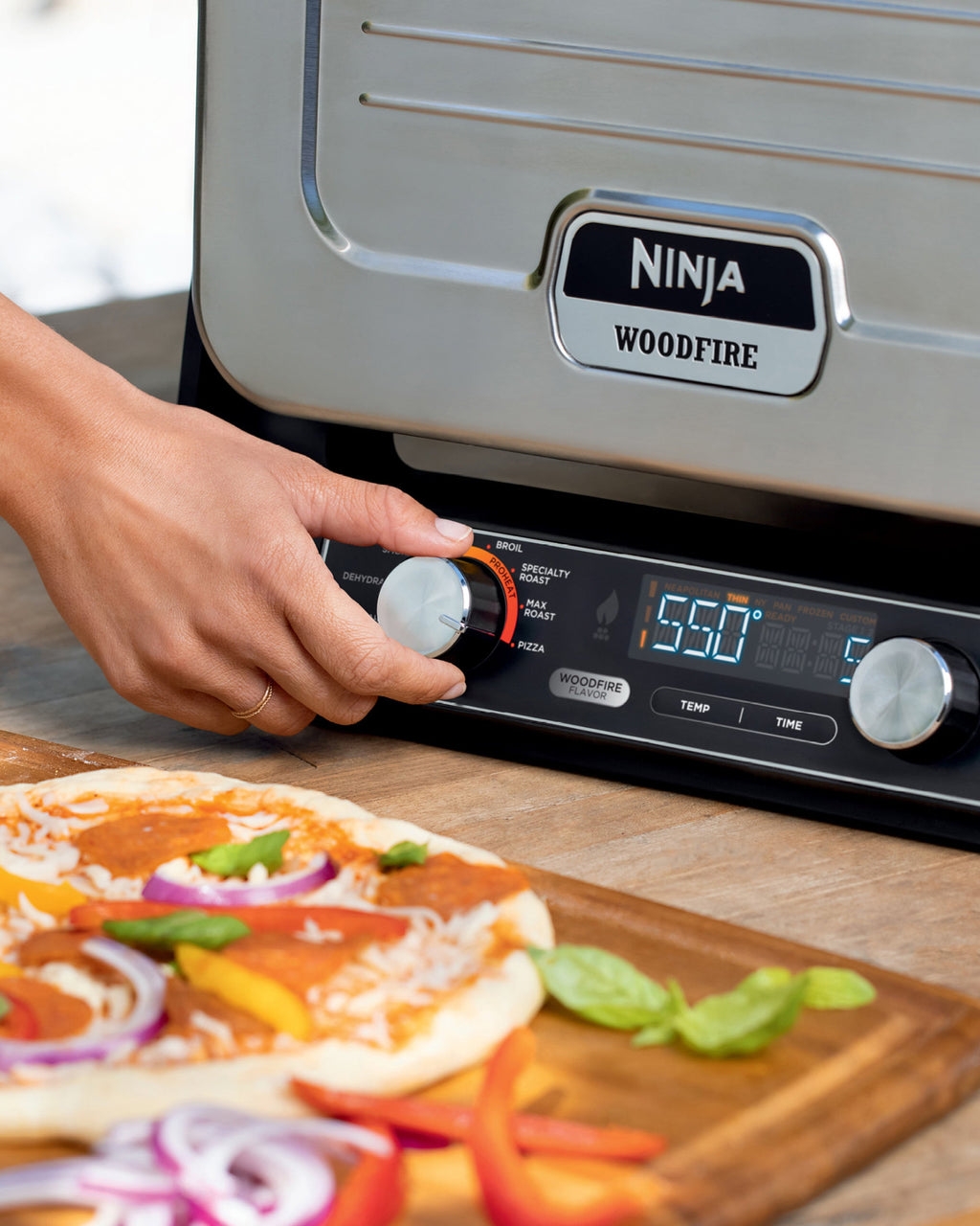 Woodfire 8-in-1 Outdoor Pizza Oven in Red
