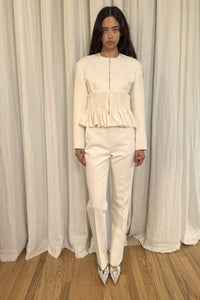 Ophelia Slim Leg Pant in Wool & Cotton