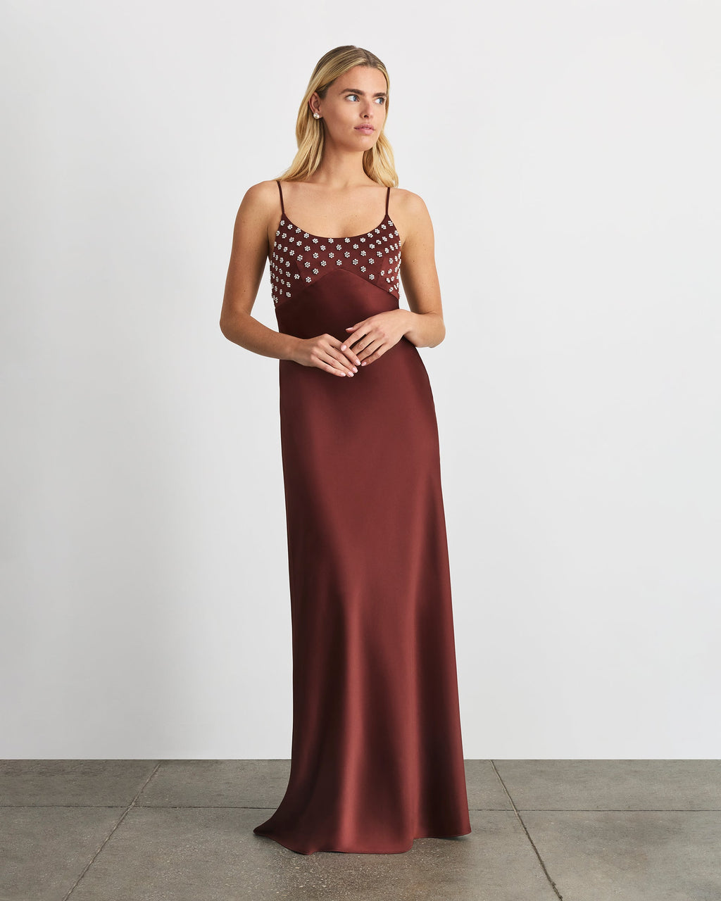 Ophelia Dress in Deep Redwood