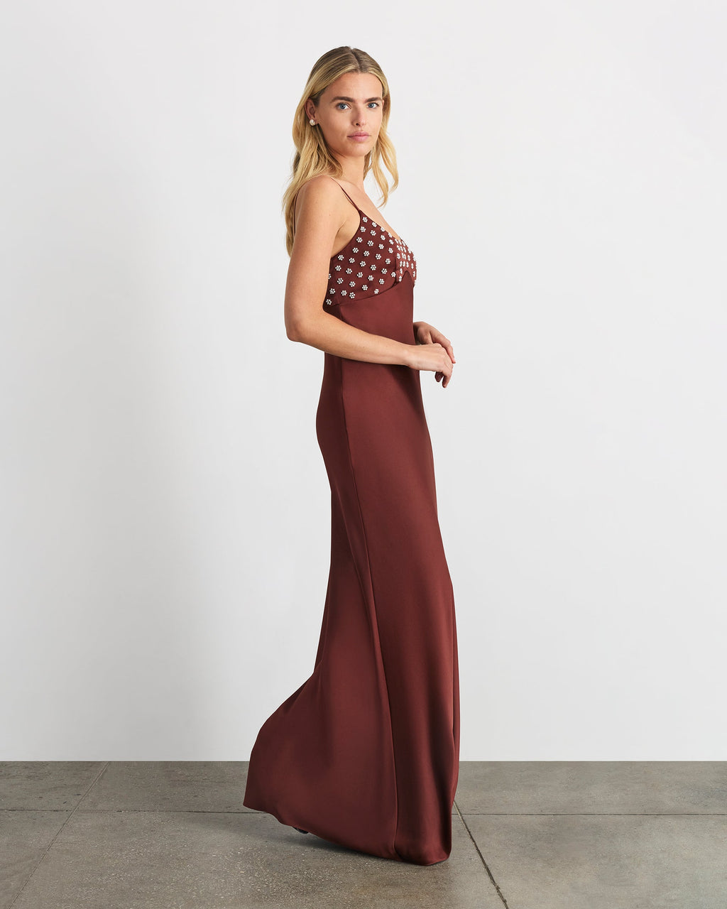 Ophelia Dress in Deep Redwood
