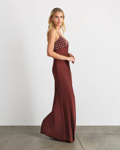 Ophelia Dress in Deep Redwood