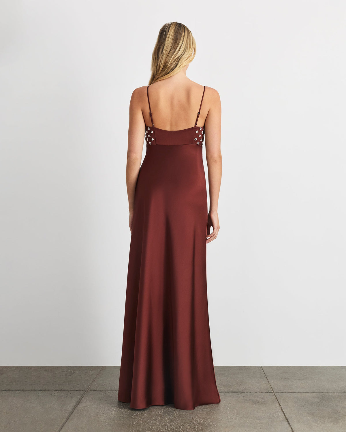Ophelia Dress in Deep Redwood
