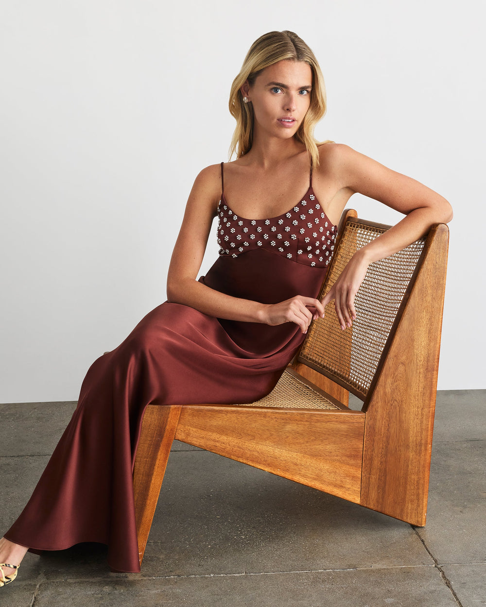 Ophelia Dress in Deep Redwood