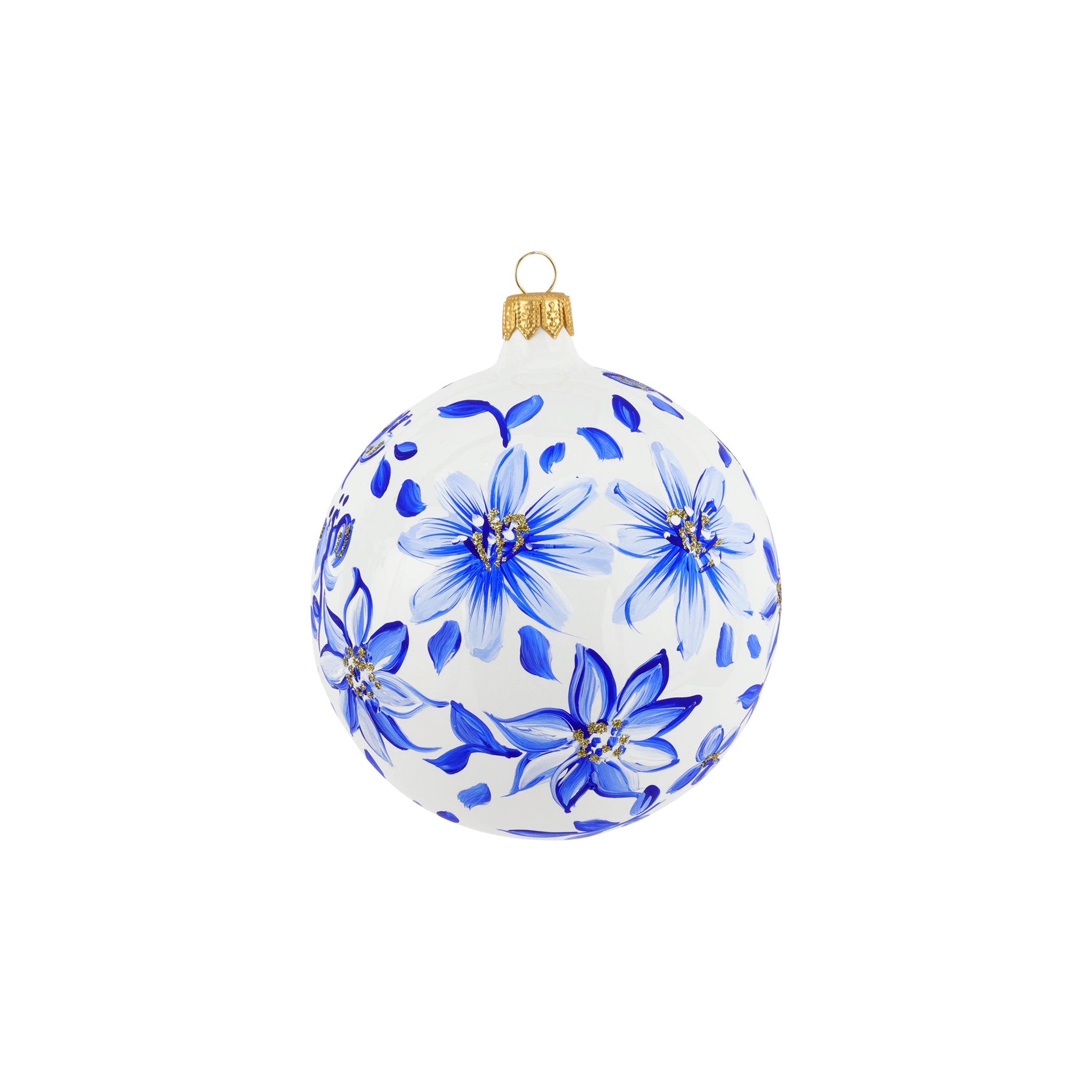 Ornaments Blue and White Flowers Ornament in Blue