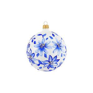 Ornaments Blue and White Flowers Ornament in Blue