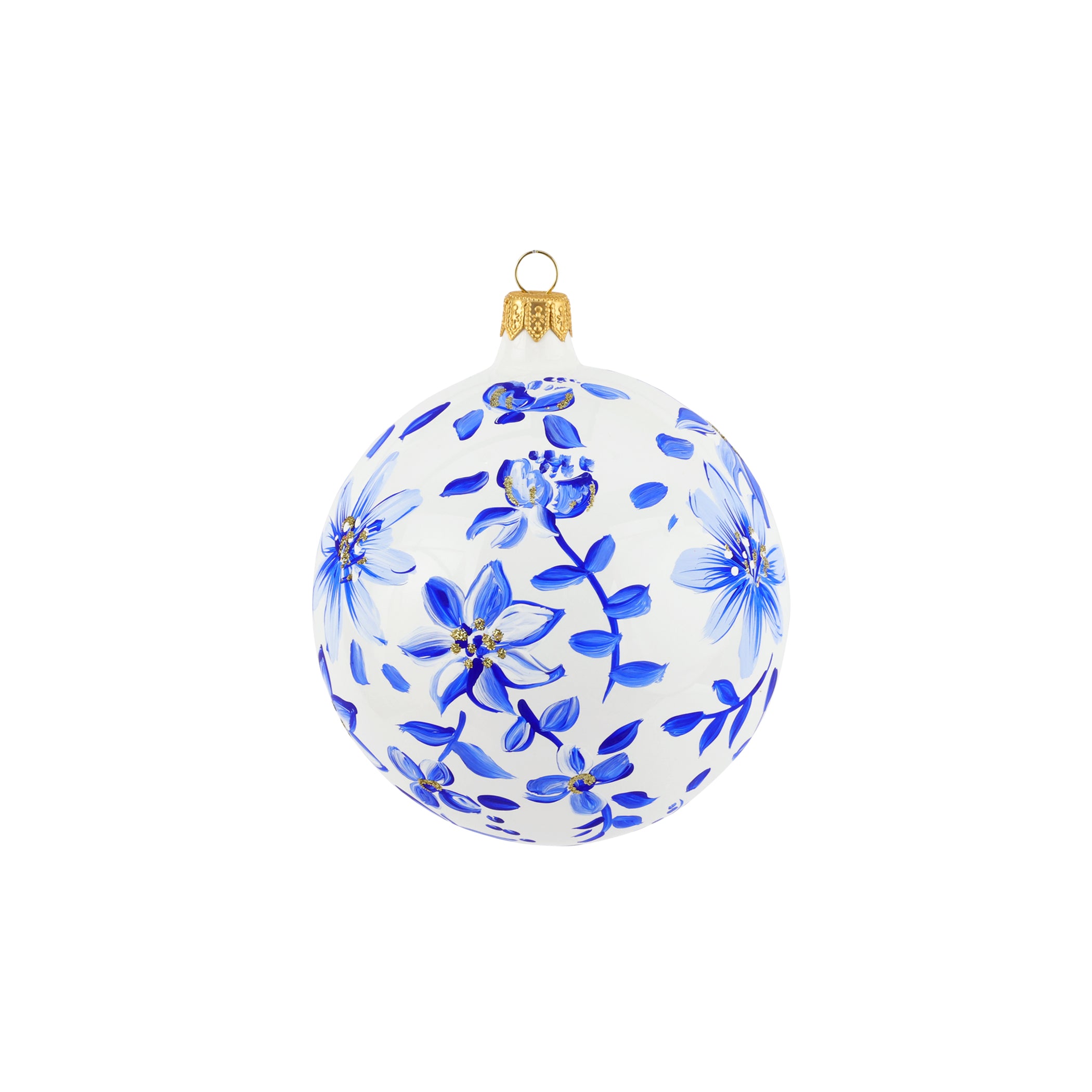 Ornaments Blue and White Flowers Ornament in Blue