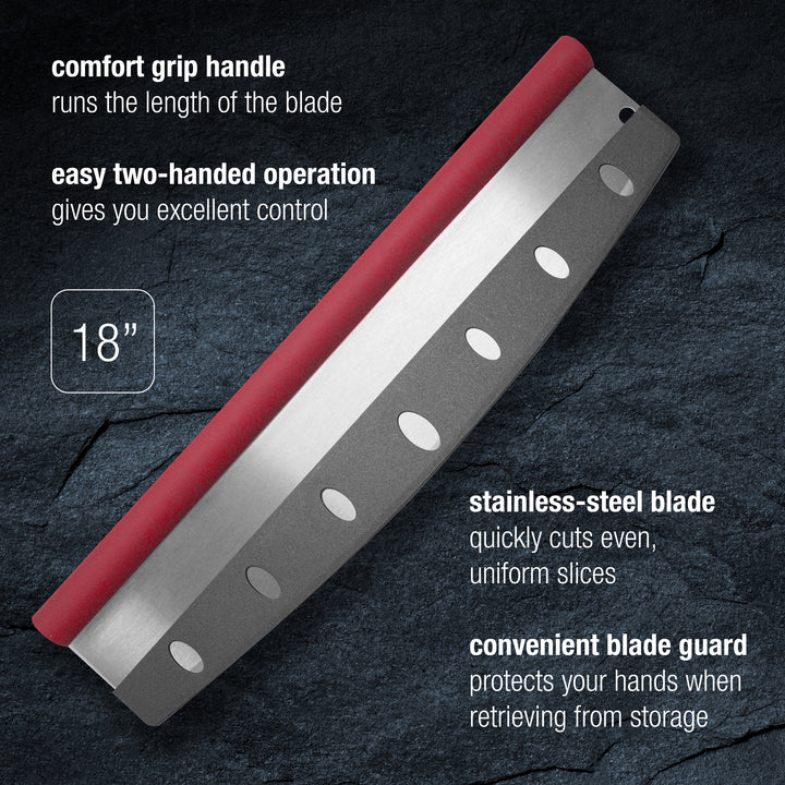 Pizza Rocker with Comfort Grip Handle in Red