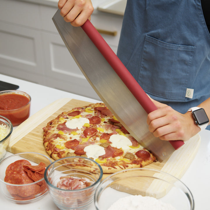 Pizza Rocker with Comfort Grip Handle in Red