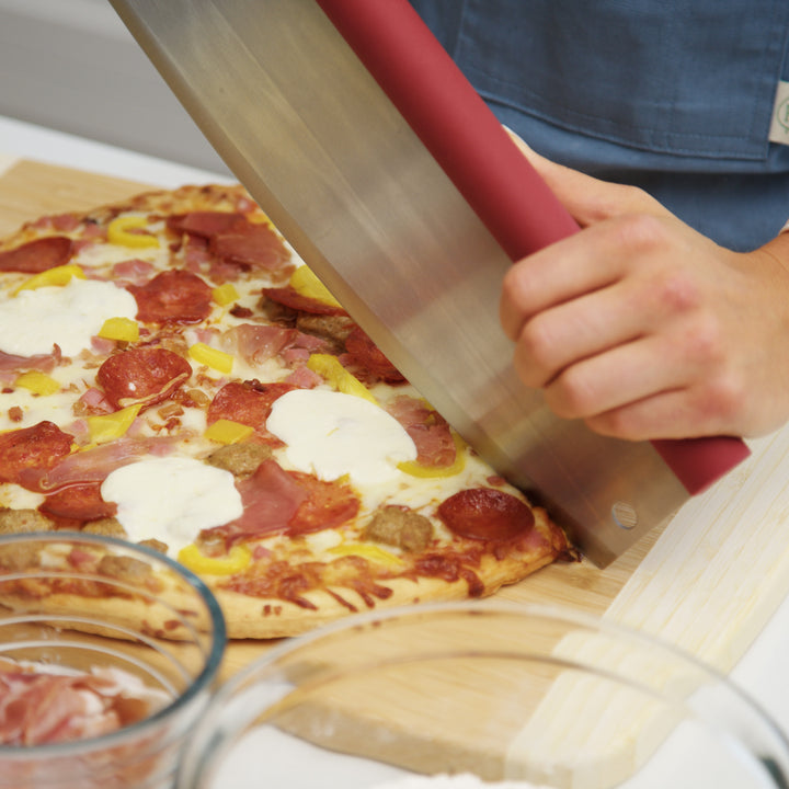 Pizza Rocker with Comfort Grip Handle in Red