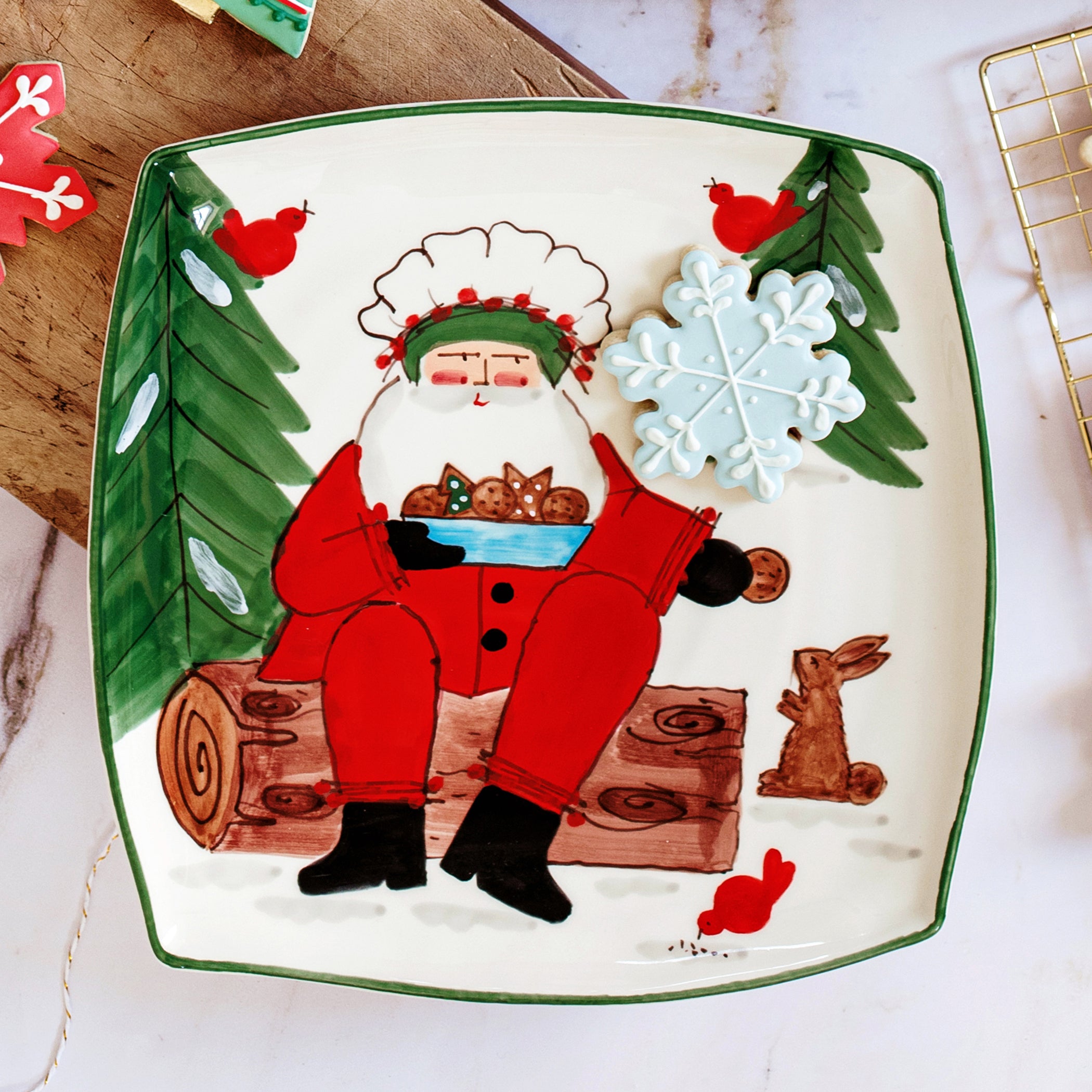 Old St. Nick 2025 Limited Edition Square Platter in Red