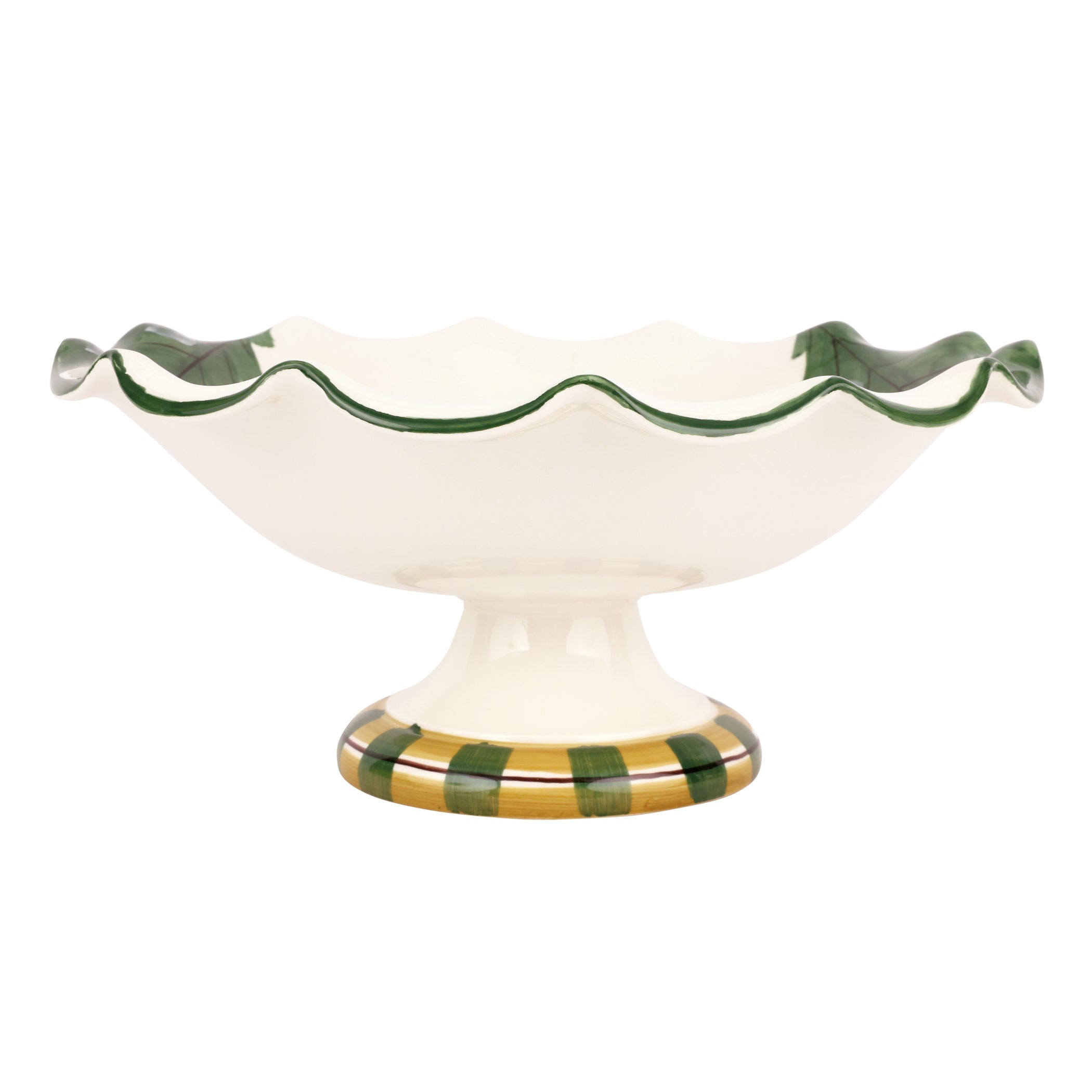 Old St. Nick Pedestal Fruit Bowl in Red