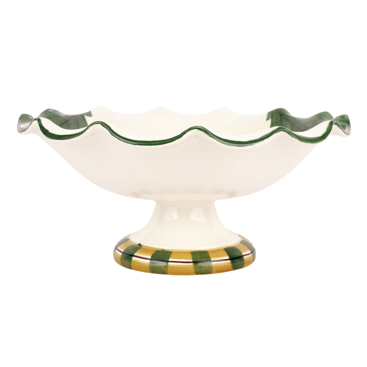 Old St. Nick Pedestal Fruit Bowl in Red
