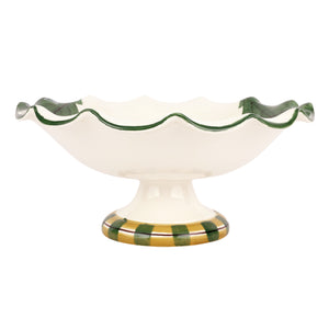 Old St. Nick Pedestal Fruit Bowl in Red