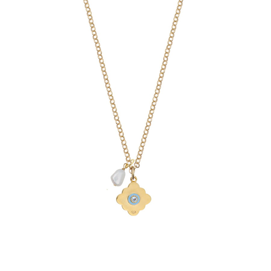 OTM Exclusive: Oui Enamel Charm and Cloud Pearl Necklace