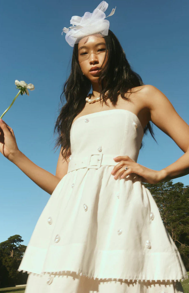 OTM Exclusive: Daisy Dress in Pearly White
