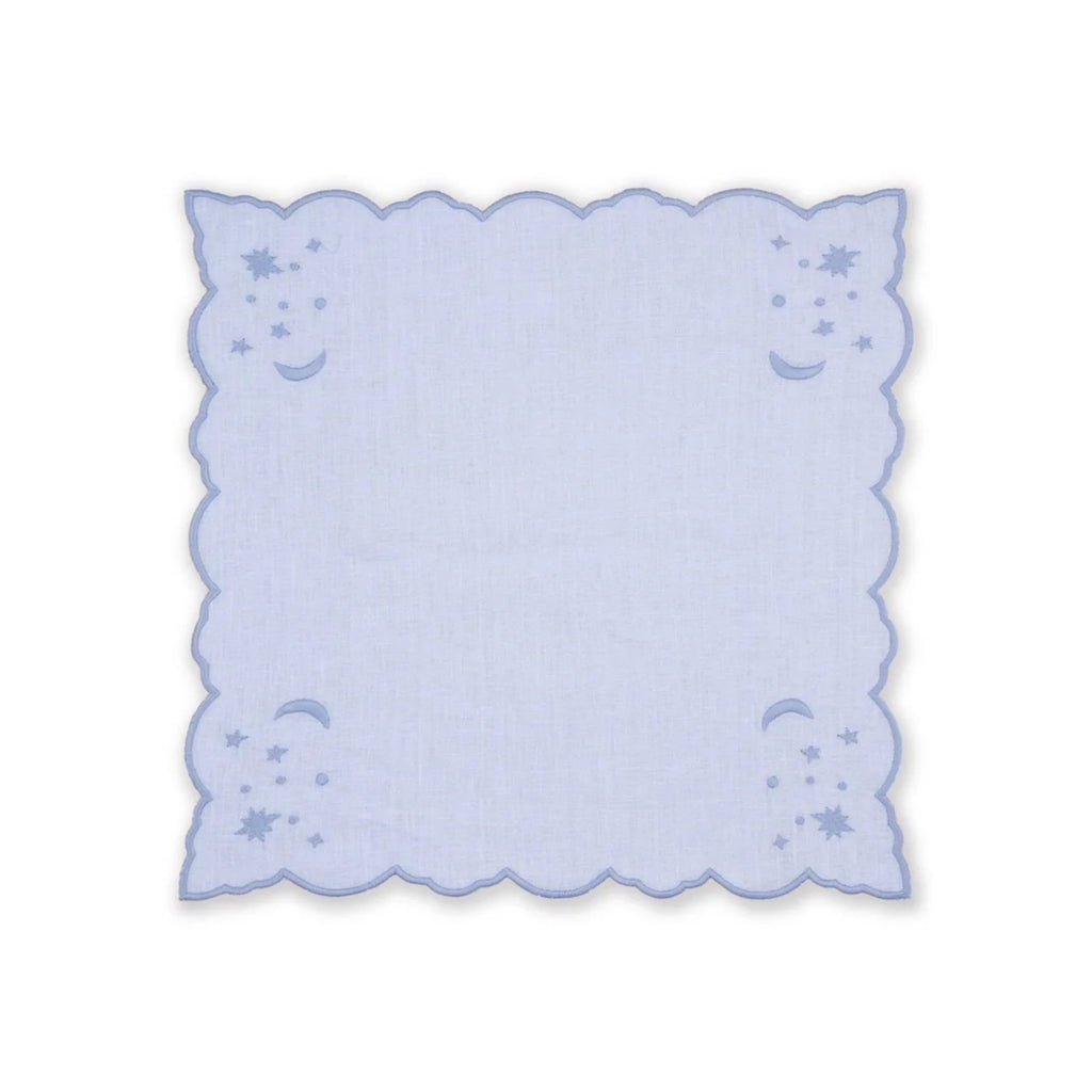 OTM Exclusive: The Astral Linen Napkin in Ice Blue and Ice Blue Embroidery