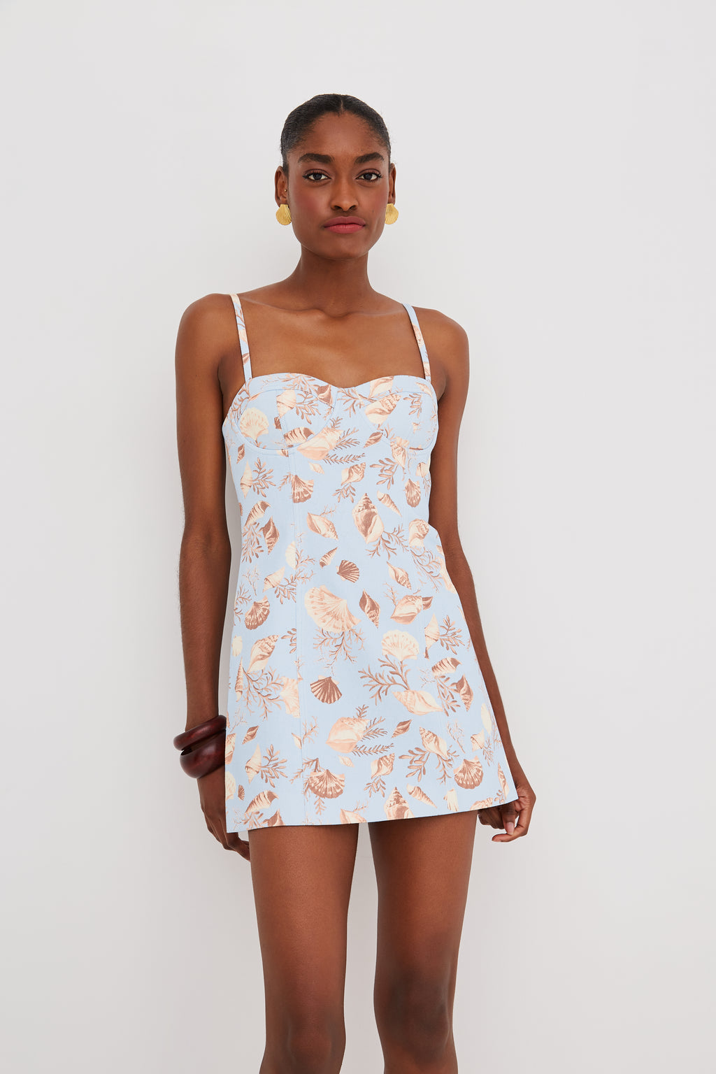 Claudine Mini Dress in Seashell Sky