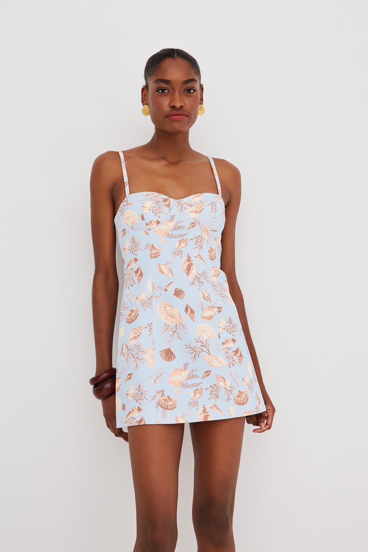 Claudine Mini Dress in Seashell Sky