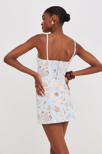 Claudine Mini Dress in Seashell Sky