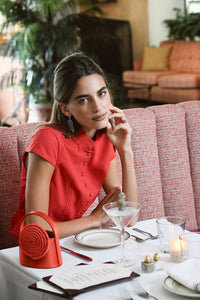 Mini Gunther Satin Passementerie in Red
