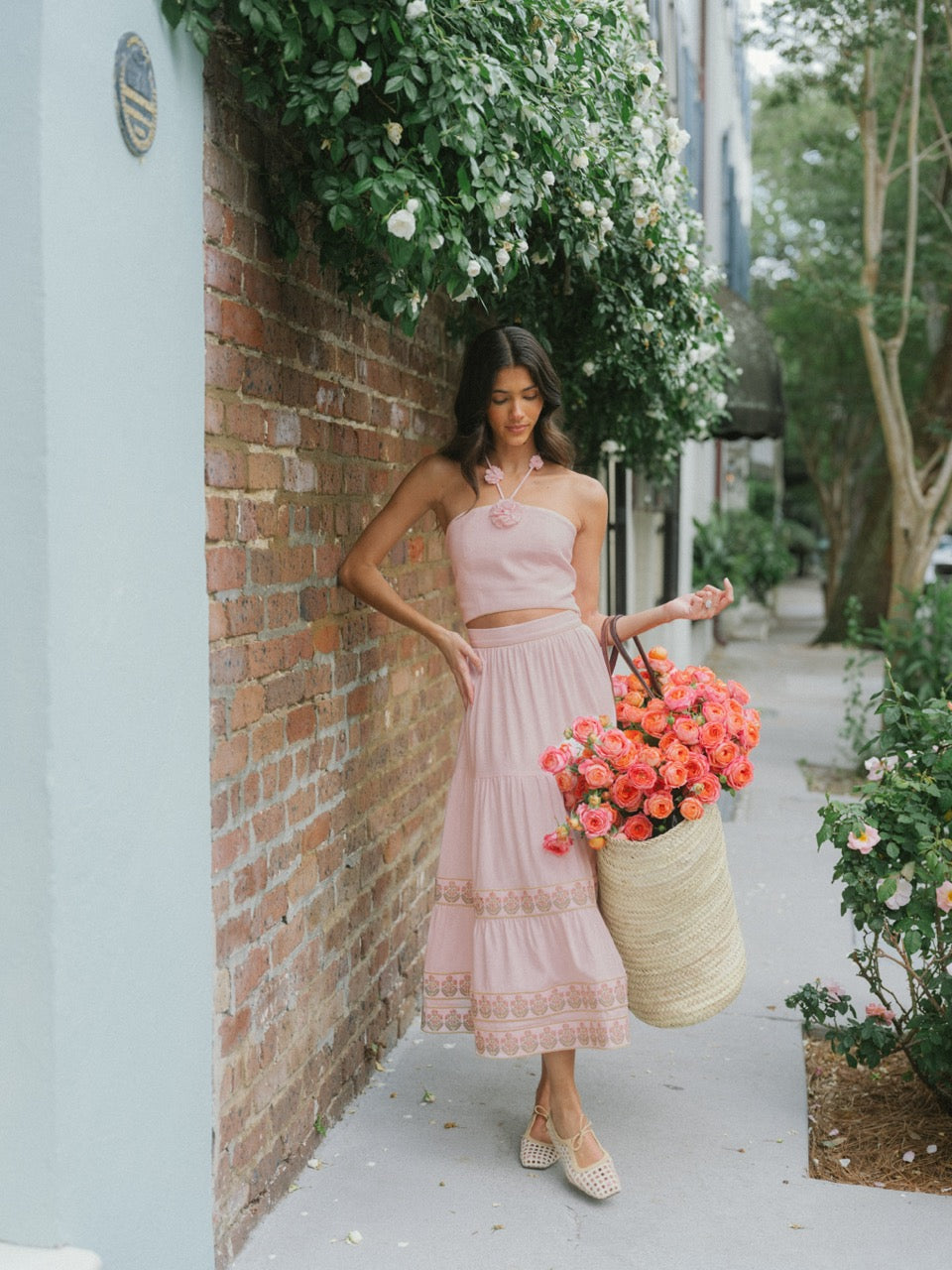 Parya Ruffle Skirt in Pink