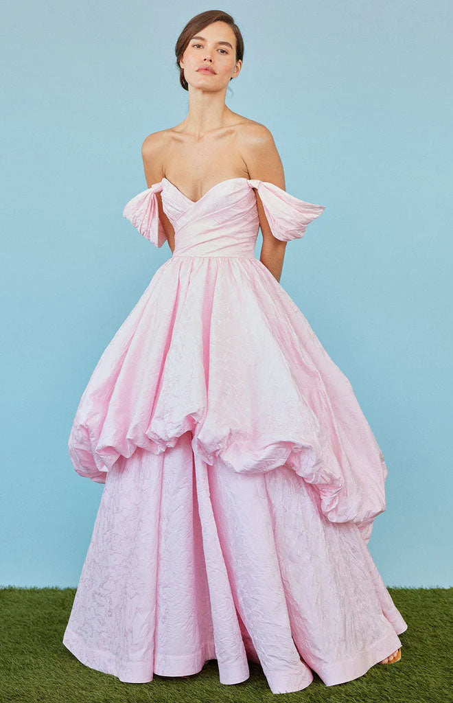 Bettina Gown in Orchid Jacquard Taffeta