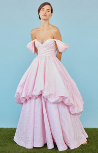 Bettina Gown in Orchid Jacquard Taffeta
