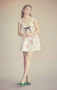Celia Dress in Quartz Bloom Silk Faille