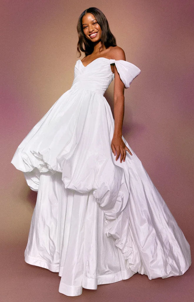 Bettina Gown in White Taffeta