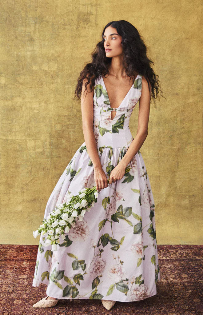 Nicolette Dress in Lavender Rose Taffeta