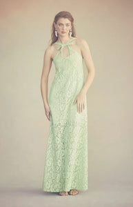 Daphne Dress in Tea Green Lace