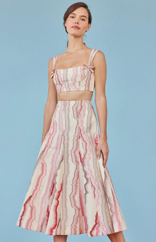 Maia Skirt in Multi Fil Coupe Stripe