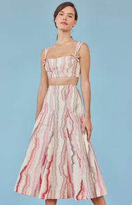 Maia Skirt in Multi Fil Coupe Stripe