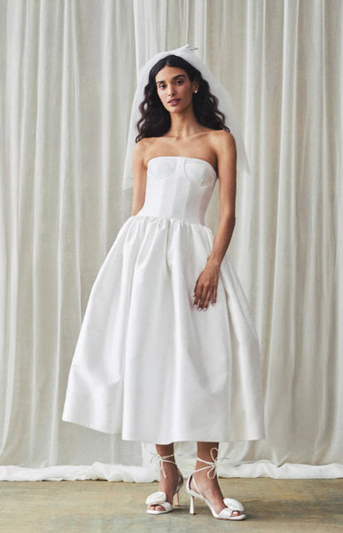 Magnolia Dress in Ivory Mikado 8