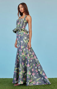 Rhea Corset Top in Pink Lily Taffeta