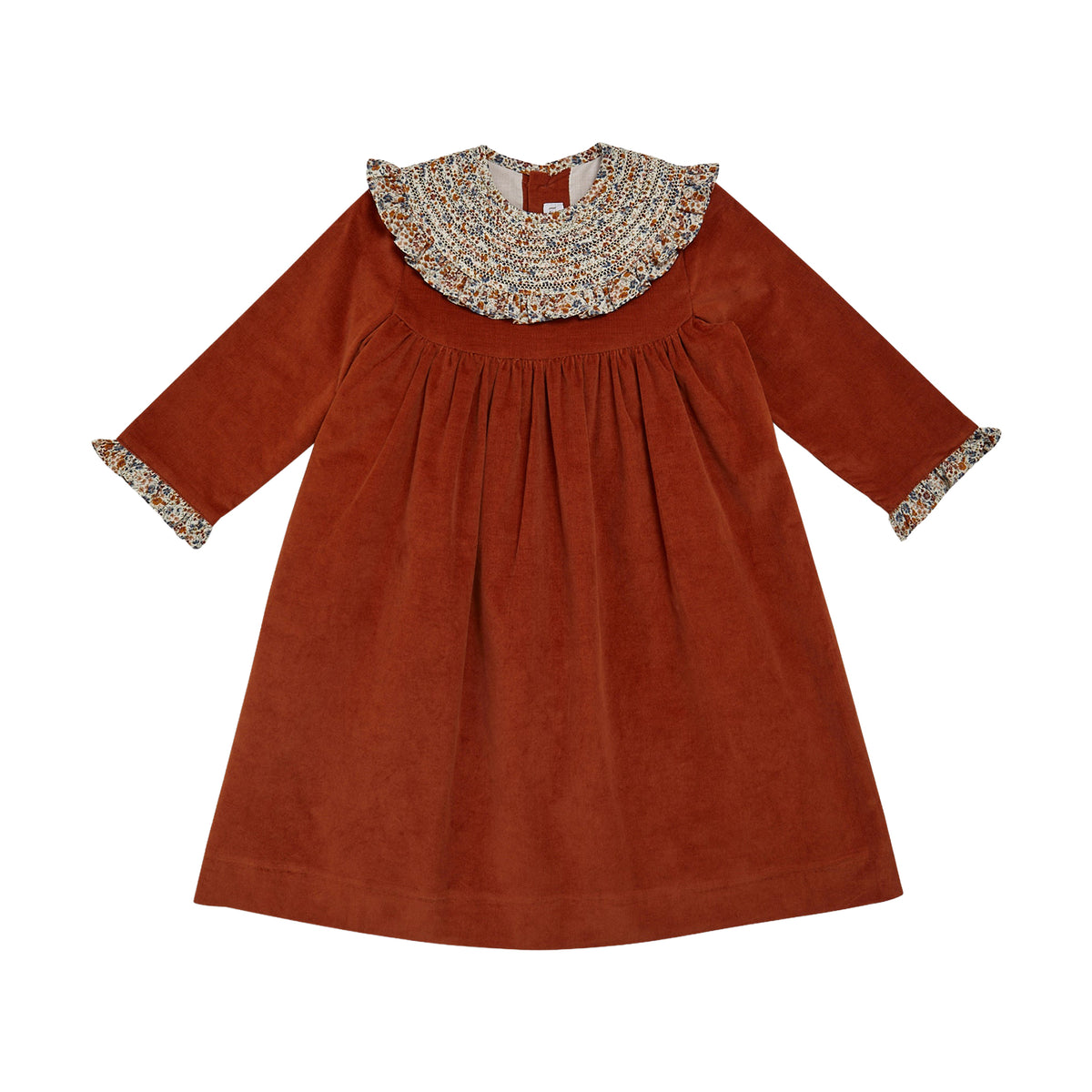 Colombe Dress in Orange Babycord